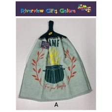 Crochet Top Hand Towel / Tea Towel -  Penne for your Thoughts